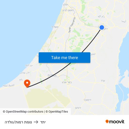 צומת רמות/גולדה to יתד map