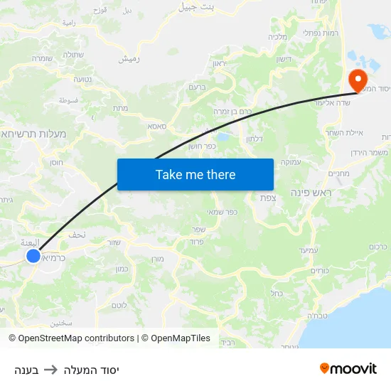 בענה to יסוד המעלה map
