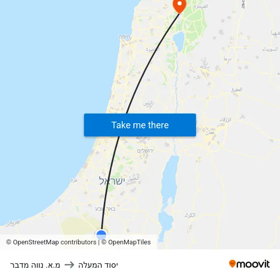 מ.א. נווה מדבר to יסוד המעלה map
