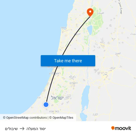 שיבולים to יסוד המעלה map