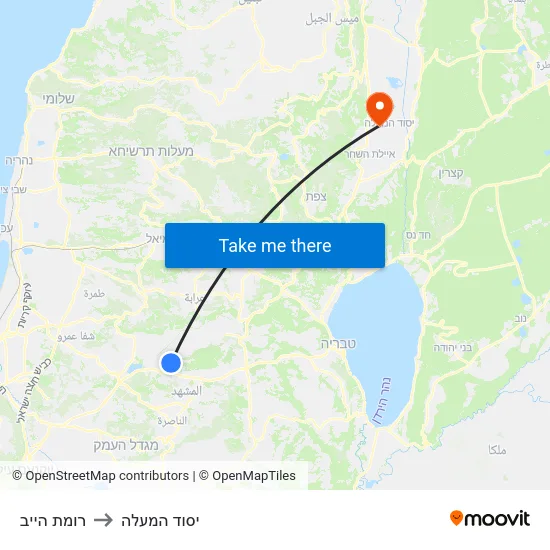 רומת הייב to יסוד המעלה map