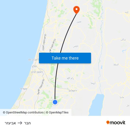 אביעזר to חבר map