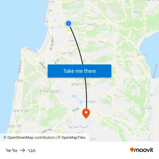 טל-אל to חבר map