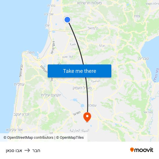 אבו סנאן to חבר map