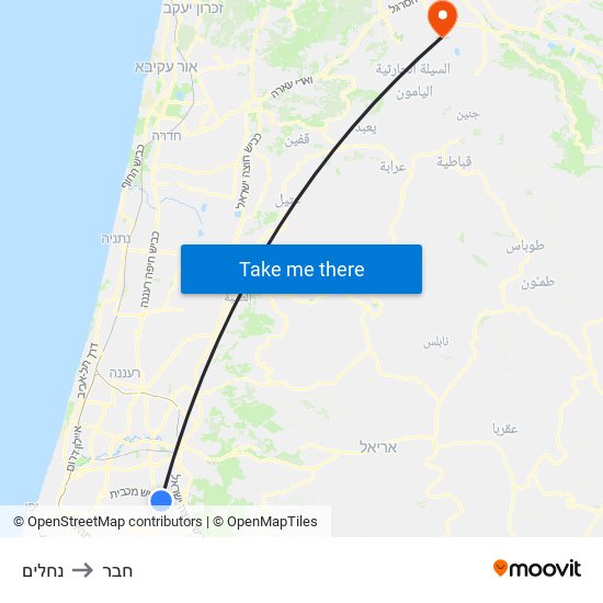 נחלים to חבר map