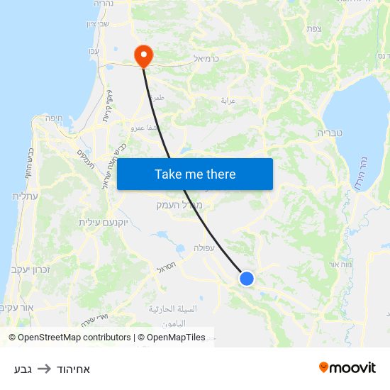 גבע to אחיהוד map