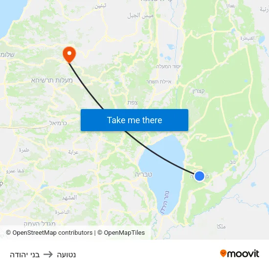 בני יהודה to נטועה map