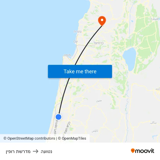 מדרשת רופין to נטועה map