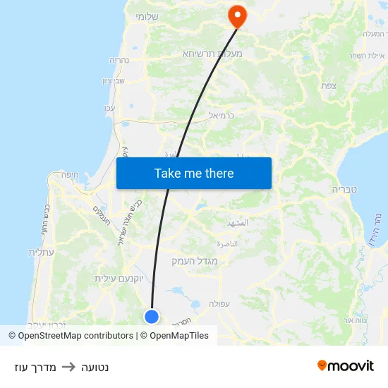 מדרך עוז to נטועה map