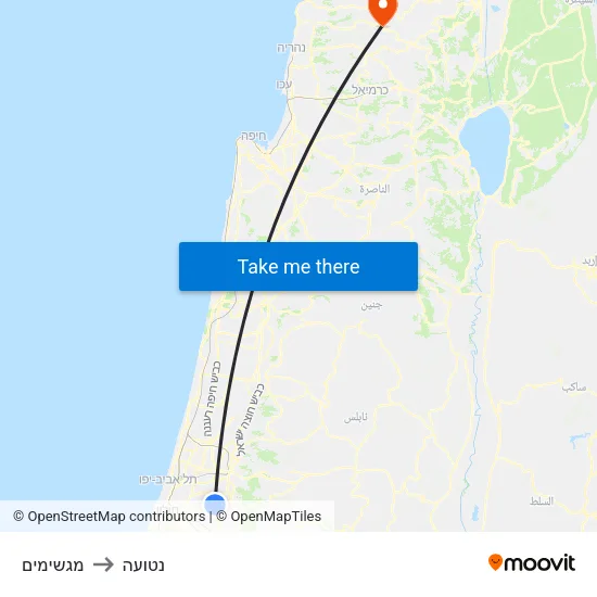 מגשימים to נטועה map