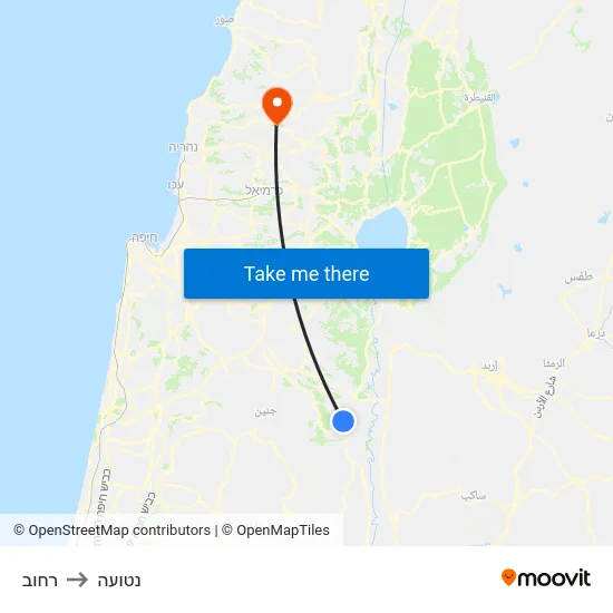 רחוב to נטועה map