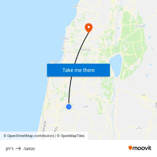 ריחן to נטועה map