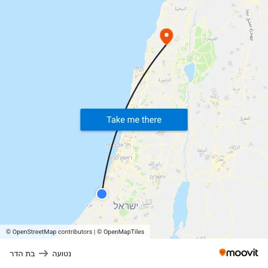 בת הדר to נטועה map