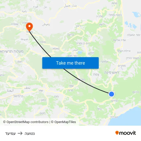 עמיעד to נטועה map