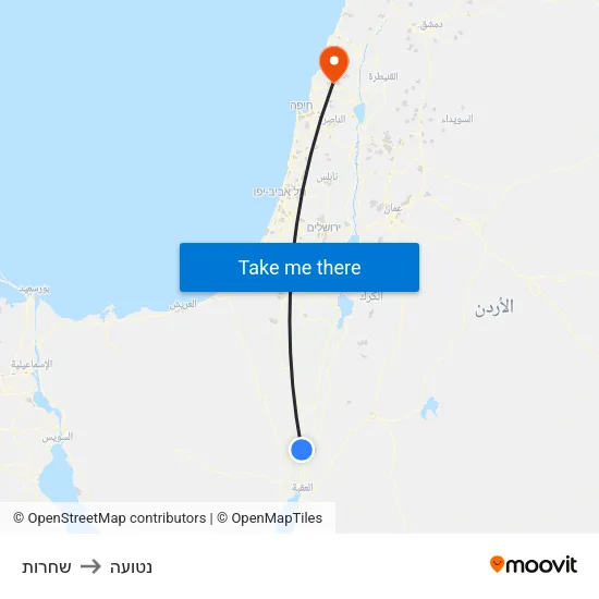 שחרות to נטועה map
