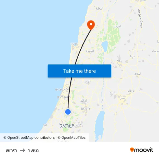 תירוש to נטועה map