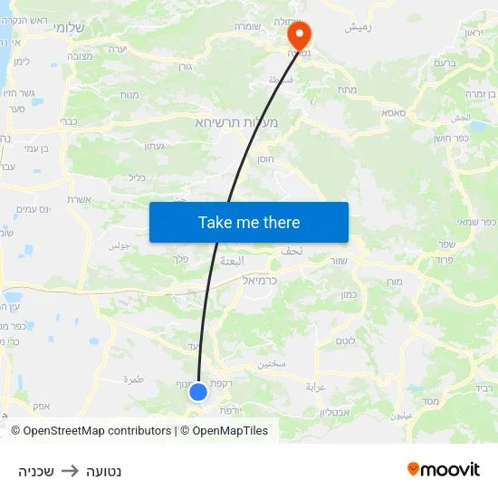 שכניה to נטועה map