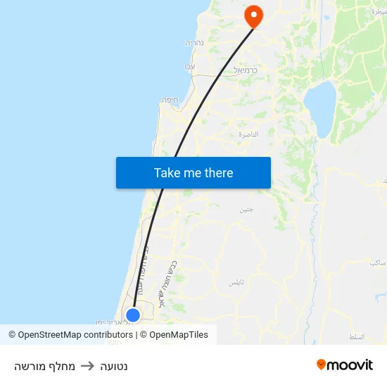 מחלף מורשה to נטועה map