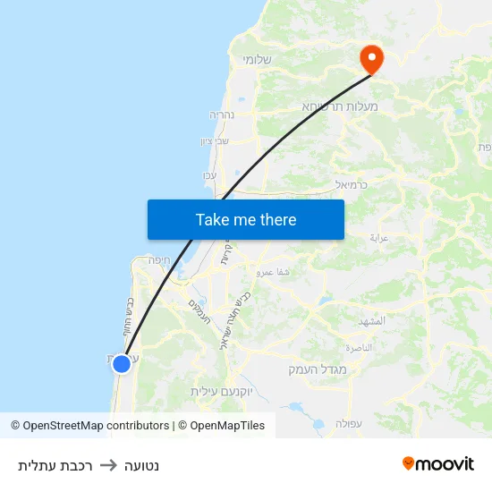 רכבת עתלית to נטועה map