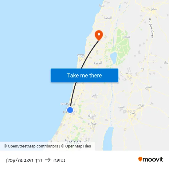 דרך השבעה/קפלן to נטועה map