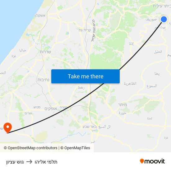 גוש עציון to תלמי אליהו map