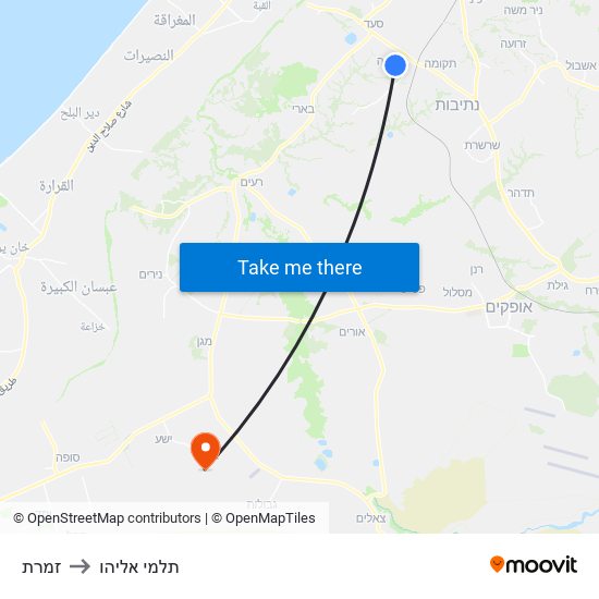 זמרת to תלמי אליהו map