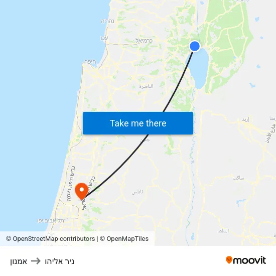 אמנון to ניר אליהו map