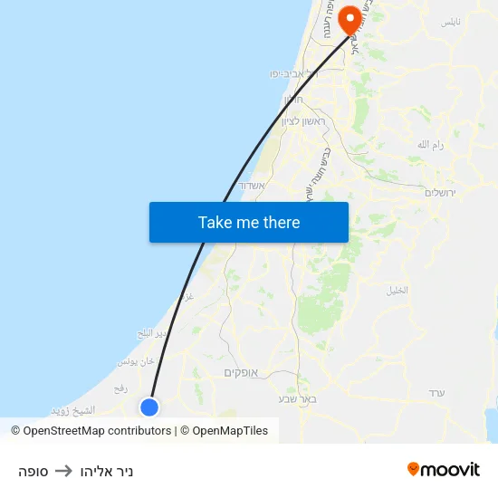 סופה to ניר אליהו map