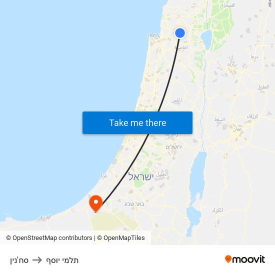 סח'נין to תלמי יוסף map