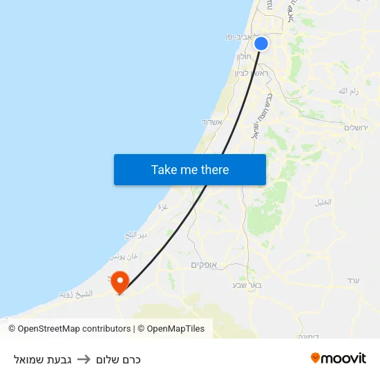 גבעת שמואל to כרם שלום map