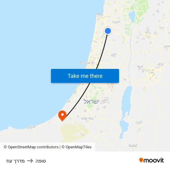 מדרך עוז to סופה map
