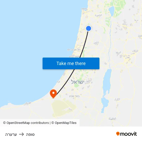 ערערה to סופה map