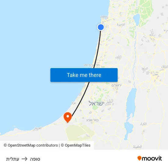 עתלית to סופה map