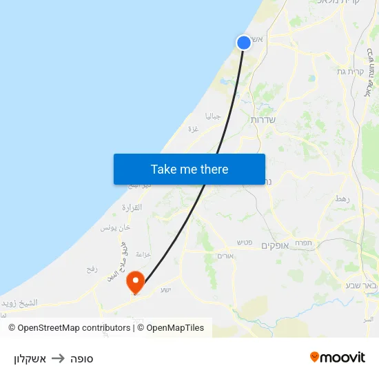 אשקלון to סופה map