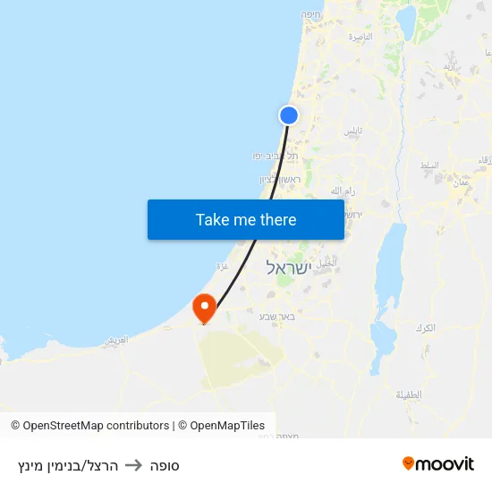 הרצל/בנימין מינץ to סופה map