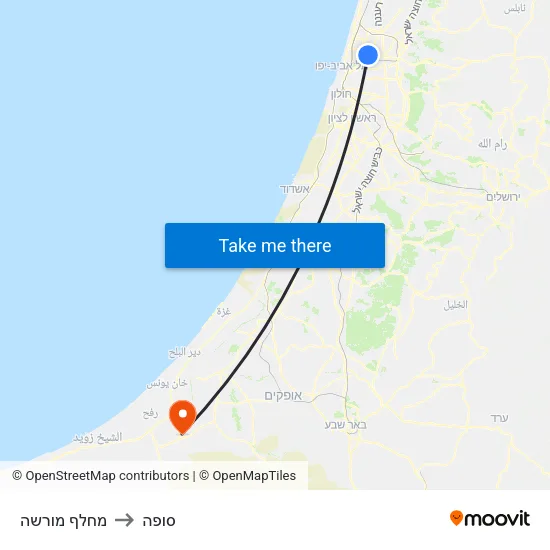 מחלף מורשה to סופה map