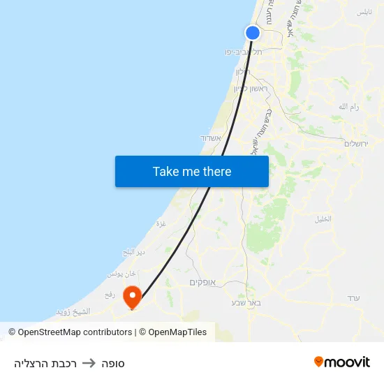 רכבת הרצליה to סופה map