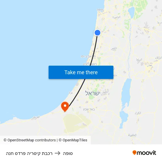 רכבת קיסריה פרדס חנה to סופה map
