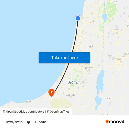 קניון חיפה/פלימן to סופה map