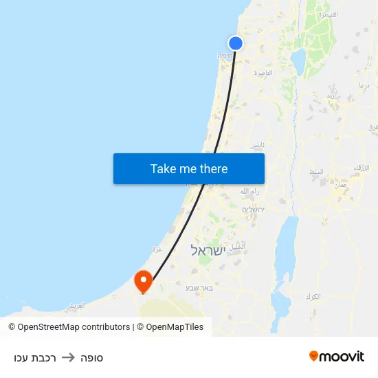 רכבת עכו to סופה map