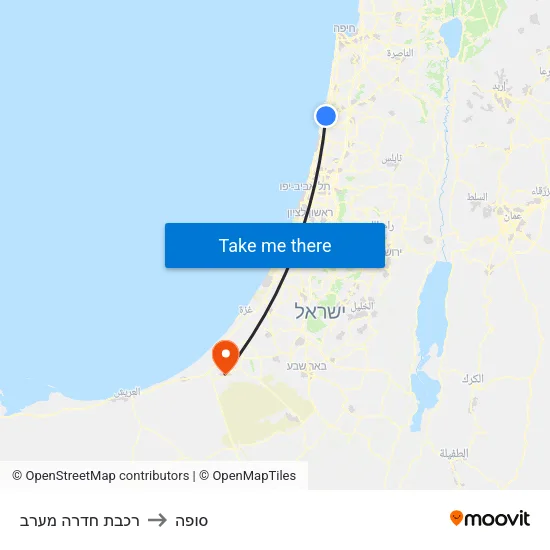 רכבת חדרה מערב to סופה map
