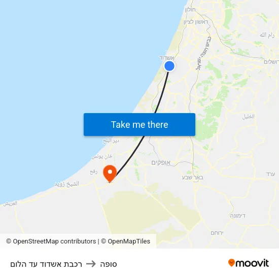 רכבת אשדוד עד הלום to סופה map
