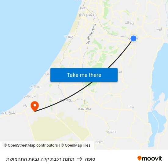 תחנת רכבת קלה גבעת התחמושת to סופה map