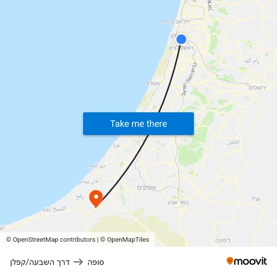 דרך השבעה/קפלן to סופה map