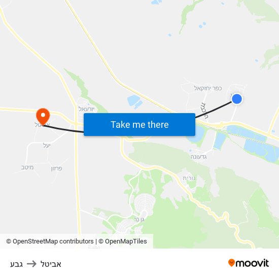 גבע to אביטל map
