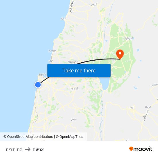 החותרים to אניעם map