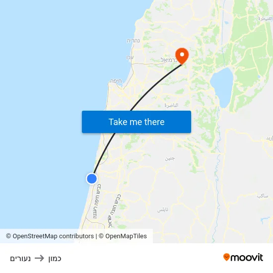 נעורים to כמון map