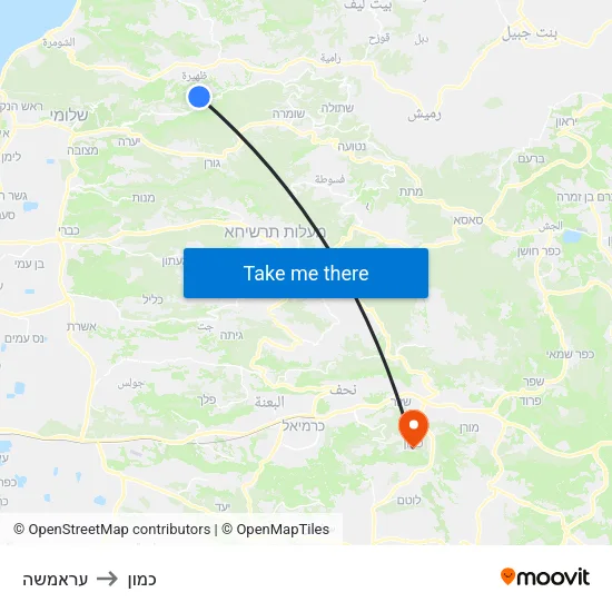 עראמשה to כמון map
