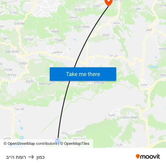 רומת הייב to כמון map