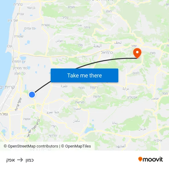 אפק to כמון map